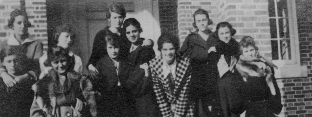 Group of students pose for a photo.